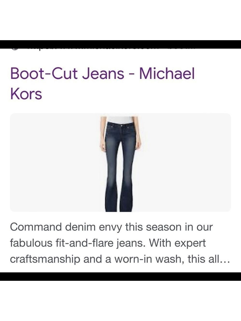 MICHAEL Kors Low-Rise Bootcut Jeans with Silver Studded Back Pockets Size 8